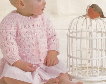 pretty 4 ply vintage cardigan knitting pattern for baby girl