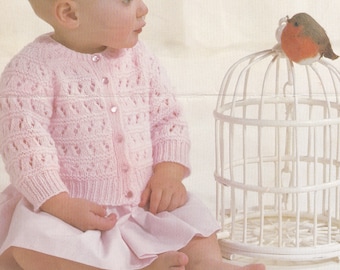 pretty 4 ply vintage cardigan knitting pattern for baby girl