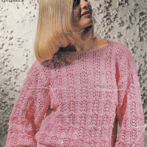 vintage knitting pattern PDF for ladies lovely fan and feather sweater