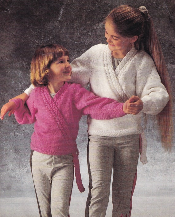 Wrapover Ballet Cardigan Knitting Pattern Vintage Child Girl Size
