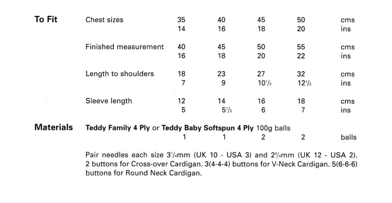 Vintage Knitting Pattern for Lovely Baby 4 Ply Cardigans Including ...