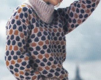 vector mosaic knit polo （BECK and CALL） English Pattern,knitting PATTERN Polo Sweater Striped Polo