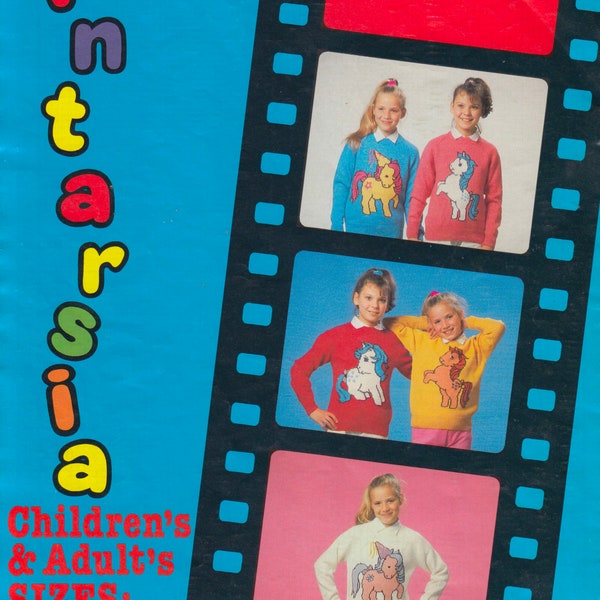 Retro My Little Pony Sweater Knitting Pattern  - Child and Adult Sizes - Instant Download