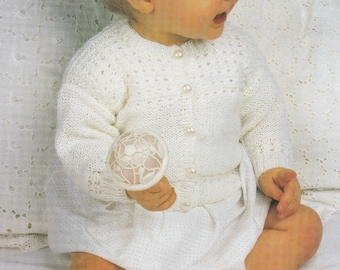 pretty baby cardigan knitting pattern - 18 to 23 inch chest