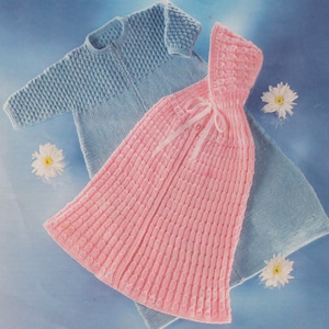 vintage knitting pattern for baby sleeping bag and carrying cloak
