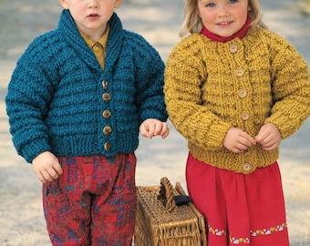 Children's super chunky cardigan jacket knitting pattern
