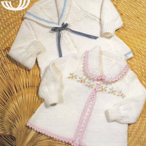 stunning baby matinee cardigans vintage knitting pattern including sailor coat