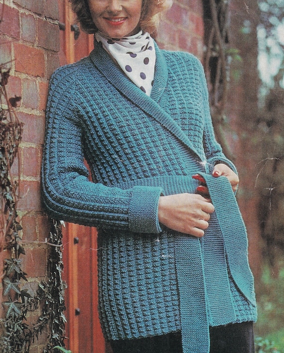 Vintage Strickjacke Strickmantel Mit GÃ¼rtel Vintage