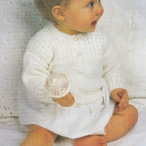 vintage baby knitting pattern for cute little cardigan size 18-23 inch chest