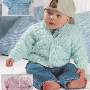 knitting pattern for chunky baby cardigan and sweater - baby to child, boy and girl, PDF instant download