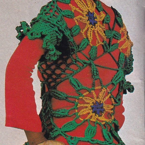 vintage crochet pattern for ladies 1970s cobweb top