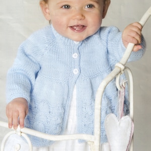 cute baby cardigan knitting pattern - dk or 4 ply - matinee coat style