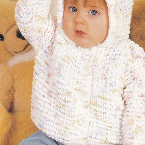 Vintage Baby Strickanleitung für süße Kapuzenjacke