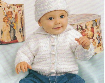 knitting pattern for baby boy jacket and hat set in dk yarn