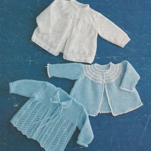pretty 4 ply vintage cardigans knitting pattern for baby girl