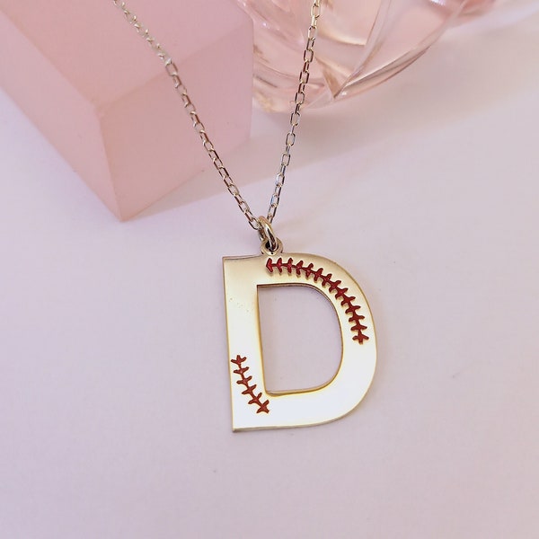 Custom Baseball Pattern İnitial Letters - Personalized Baseball Pattern Lettering Jewelry - Baseball Player Gift - Baseball Coach Gifts