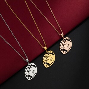 Sterling Silver Football Necklace: Personalized Name & Number, Sports Jewelry image 5