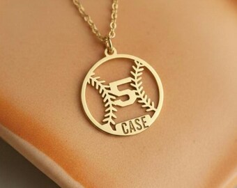 Personalized Softball Necklace – Sterling Silver Sports Jewelry, Senior Night Gift