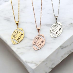 Sterling Silver Football Necklace: Personalized Name & Number, Sports Jewelry image 17