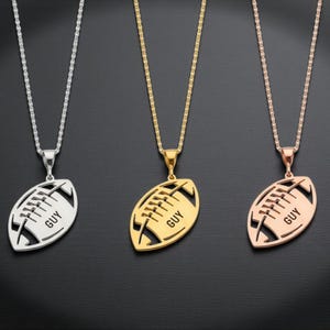 Sterling Silver Football Necklace: Personalized Name & Number, Sports Jewelry image 10