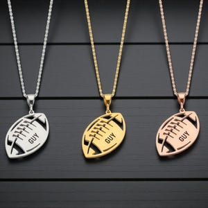 Sterling Silver Football Necklace: Personalized Name & Number, Sports Jewelry image 13
