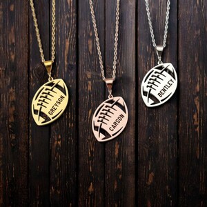 Sterling Silver Football Necklace: Personalized Name & Number, Sports Jewelry image 12