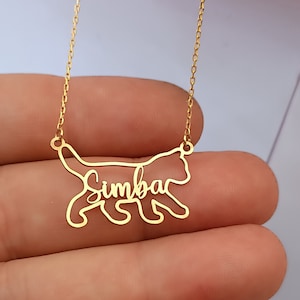 Custom Cat Necklace with Personalized Name | Cat Memorial Jewelry for Women | Cat necklace charm  | Cat breed Necklace  | Cat Name Jewelry