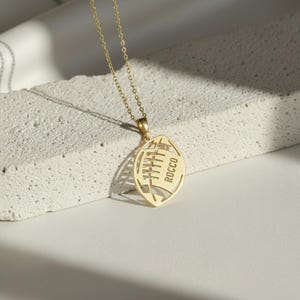 Sterling Silver Football Necklace: Personalized Name & Number, Sports Jewelry image 7