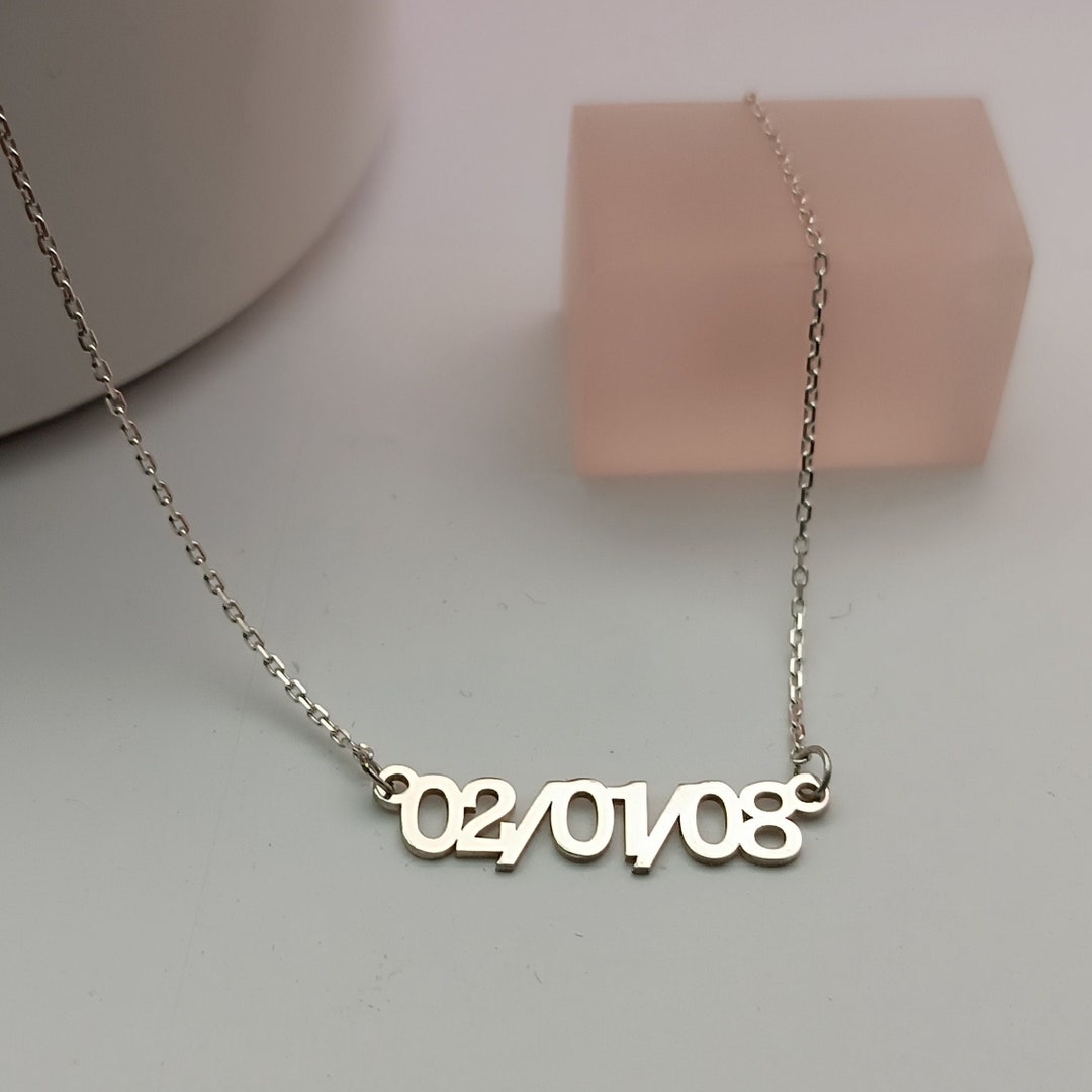Birth Year Necklace Personalized Date Necklace Years Number Etsy