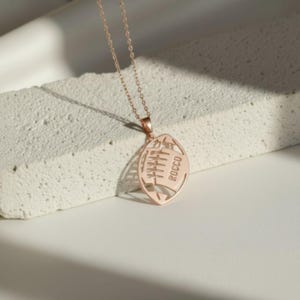 Sterling Silver Football Necklace: Personalized Name & Number, Sports Jewelry image 8