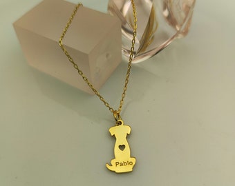 925 Sterling Silver Pet Initial Necklace – Personalized Dog Cat Charm, Minimalist Pet Lover Gift, Custom Pet Jewelry, Animal Initial Pendant