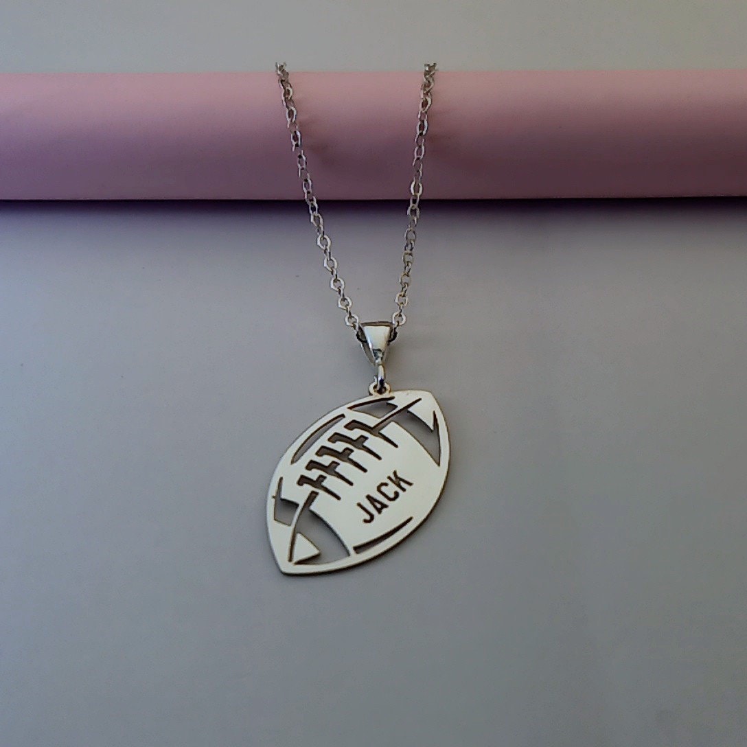 Football Goldschmuck, Fußball-Sportkette, 925 Sterling Silber Fußballkette, personalisierte Fußballnummer Kindergeschenk