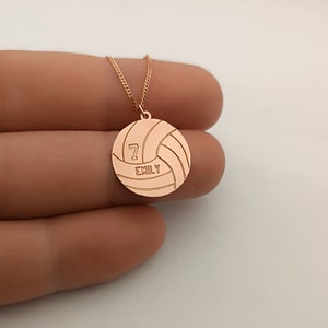 Personalized Sports Volleyball Ball Necklace, Volleyball Name Number, Volleyball Team Gifts, Coach Team Gift, Custom Volleyball Jewelry