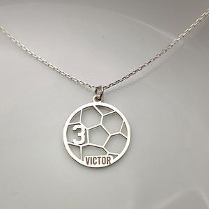 Soccer Ball Pendant -Sport Necklace  - Personalized 925 Sterling Silver Sports Gift  - Unique Pendant - Soccer Fan Gift  - christmas gift