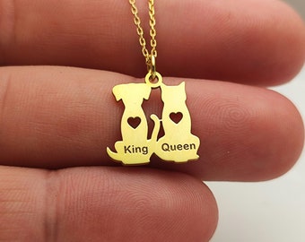 Personalized Dog & Cat Necklace – Custom Pet Lover Gift | Sterling Silver, Gold or Rose | Memorial, Name Pendant, Ready to Gift