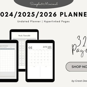 Digital Planner 2025 2026 Planner | iPad Planner | GoodNotes Planner | Minimalist Planner | Weekly Planner | Daily Planner | Monthly Planner