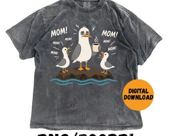 Mom Seagull PNG Meme, Exhausted Parent, Funny Mothers Day Humor Png, Tired Moms Club