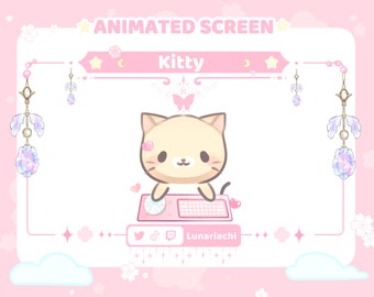 Kawaii Animated Cat Emote Kitty GIF MOV Twitch Discord PNGtuber, Vtuber, Emote for Stream