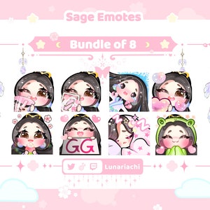 FREE Valorant Sage Twitch Emotes Cute Bundle of 8 | Twitch, Discord, YouTube