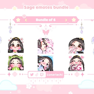 Valorant Sage Twitch Emotes Cute Bundle of 6 | Twitch, Discord, YouTube
