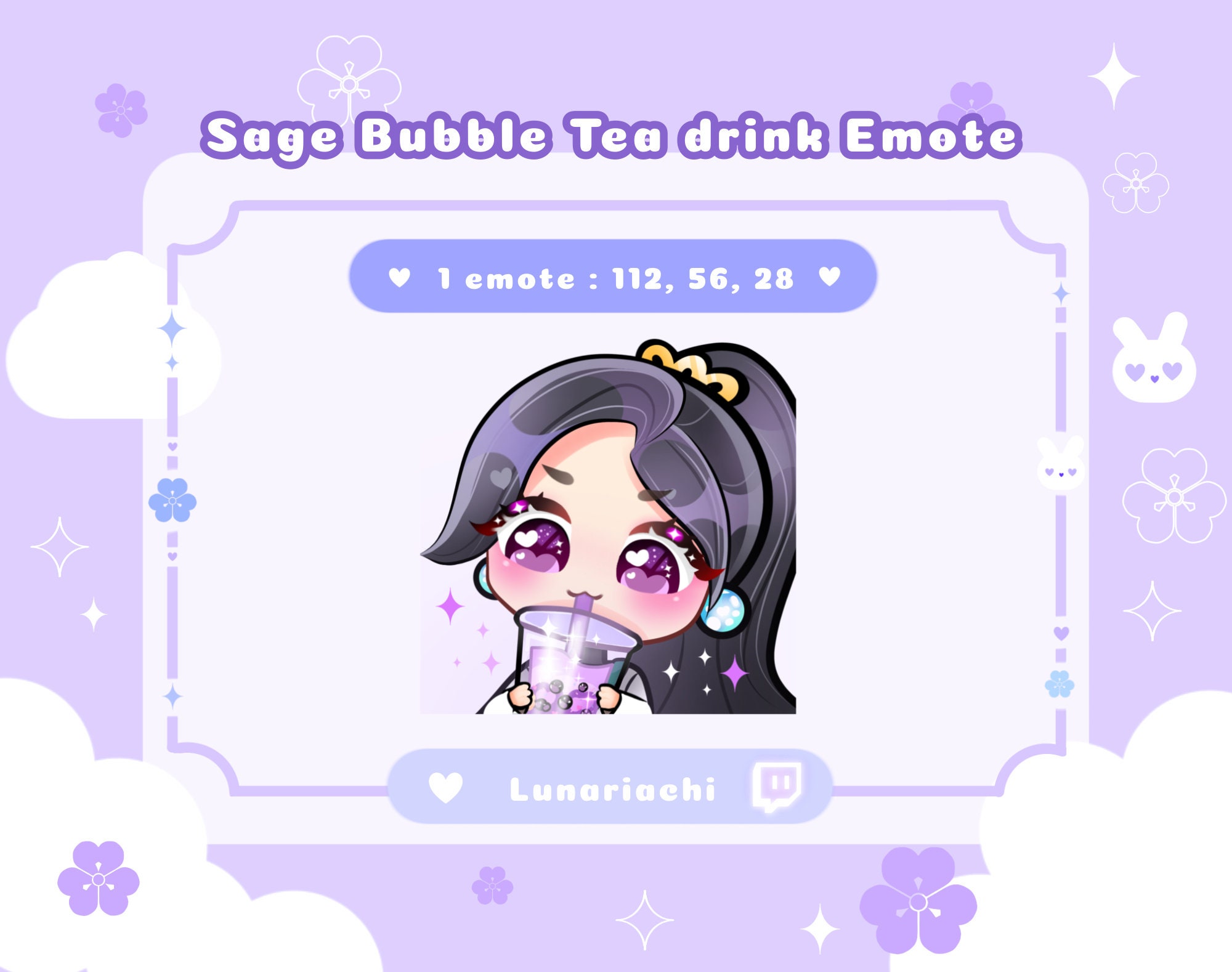 Valorant Sage Bubble Tea Drink Emote Twitch, Discord, Youtube Etsy