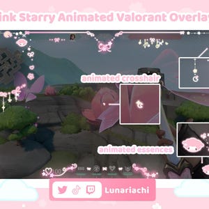 Melochan Pink Valorant Overlay | Customizable Kawaii HUD Valorant game | Pastel Stream Design for Twitch & OBS | Valorant emotes animated