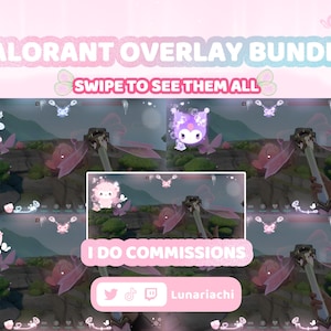 Dreamy Kawaii Valorant Overlay Bundle | Pastel Cute HUD | Customizable Stream Overlay for Twitch, OBS, YouTube | Pink Gaming Setup