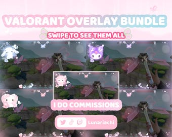 Kawaii Valorant Stream Overlay Bundle | Pink Gaming HUD
