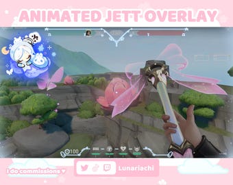 Superposición animada de la transmisión de Valorant Sleepy Jett: Conejita Sakura