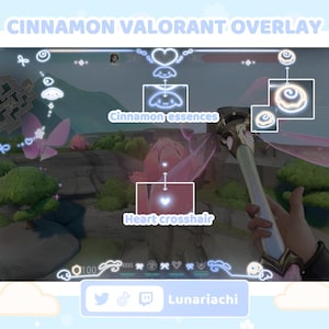 Angel Cinnamon Valorant Overlay | HUD Customizable Valorant Game | Cute Stream Overlay Twitch OBS YouTube | Valorant Emotes