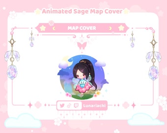 Valorant Cute Sage Animated overlay, map cover | Twitch, Discord, Youtube