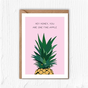 You Are One Fine-appel | Kaart | Ananas | Grap | Valentijnsdag | Fruit | Liefde | Jubileum | Vriendje | Grappig | Vriendin | Woordspeling | Appel
