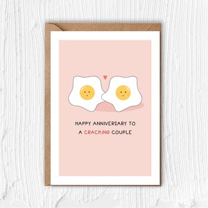 Happy Anniversary to a Cracking Couple! | Cute Egg Card | Egg Joke | Someone Special | Love | Anniversary | Couple | Marriage | Relationship