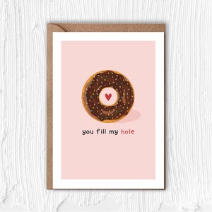 Tú llenas mi agujero / Tarjeta / Donut / Broma / San Valentín / Divertido / Amor / Lindo / Aniversario / Juego de palabras / Agujero en mi corazón / Novio / Novia